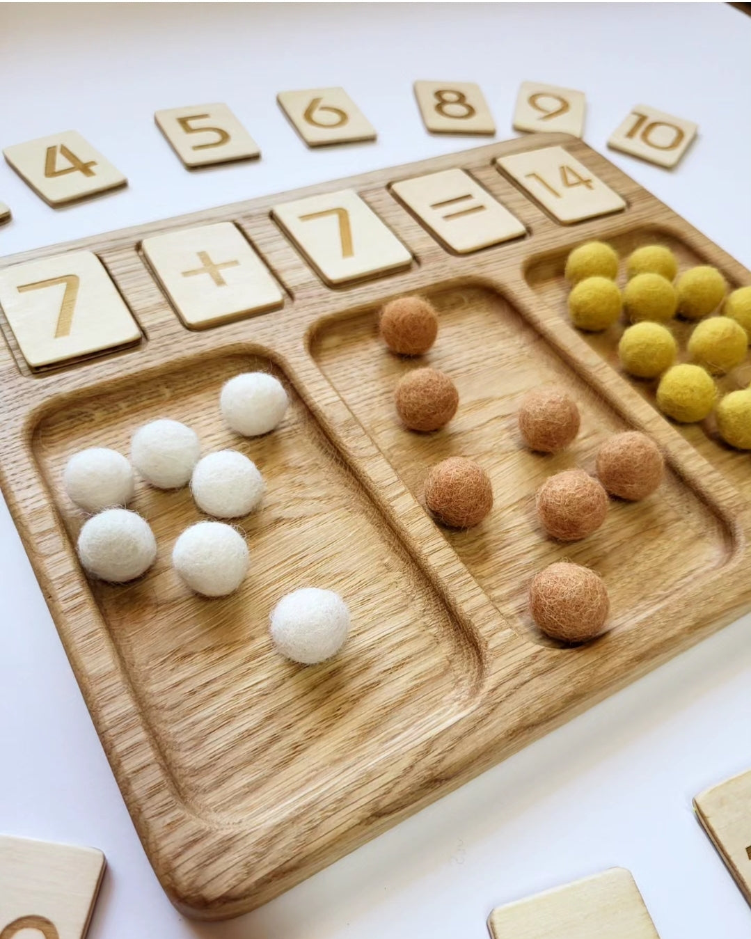 Montessori math board 1-20 with 3 sections