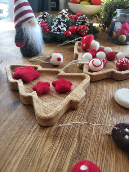 Christmas tree wooden trays