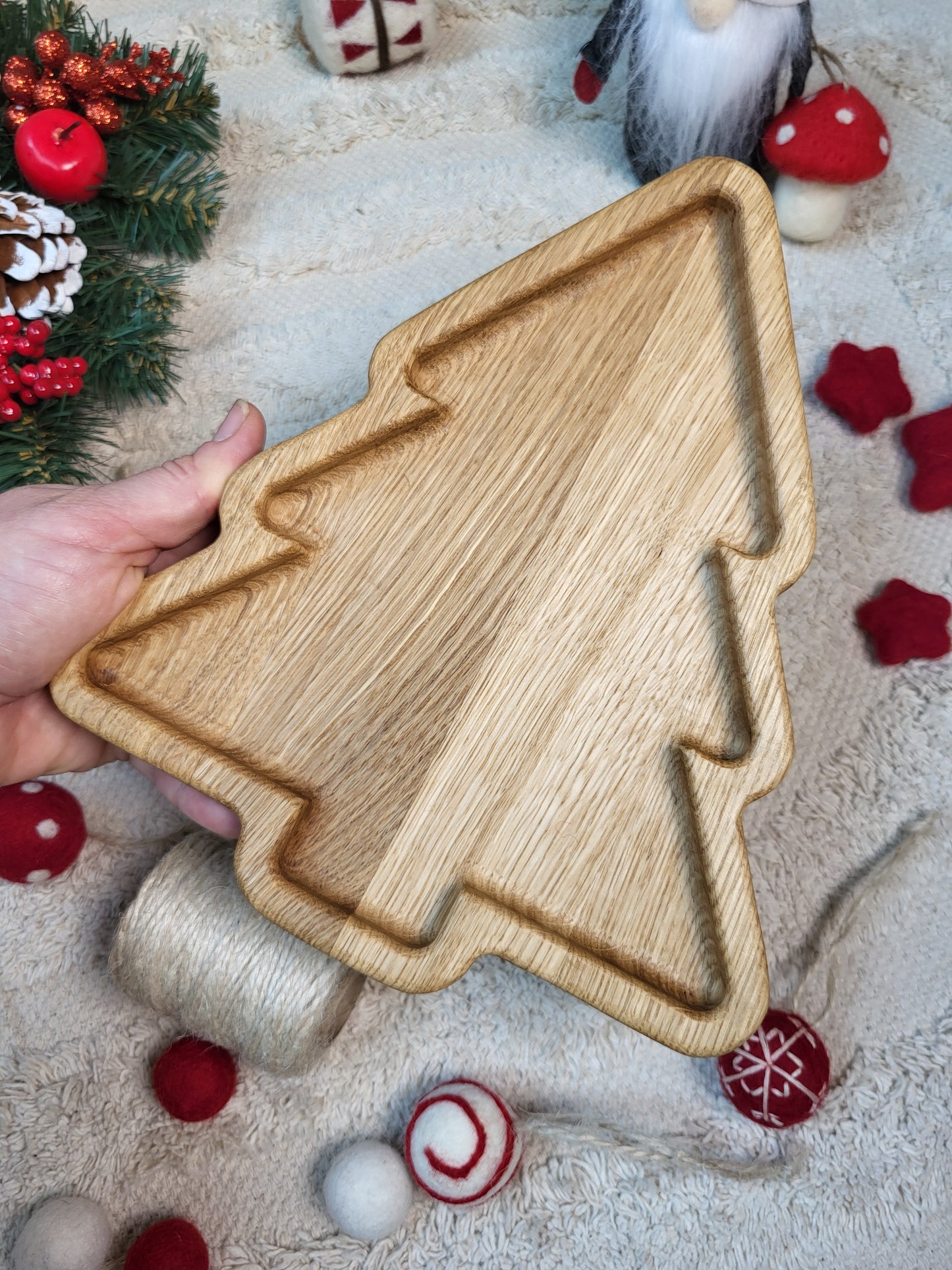 Christmas tree wooden trays