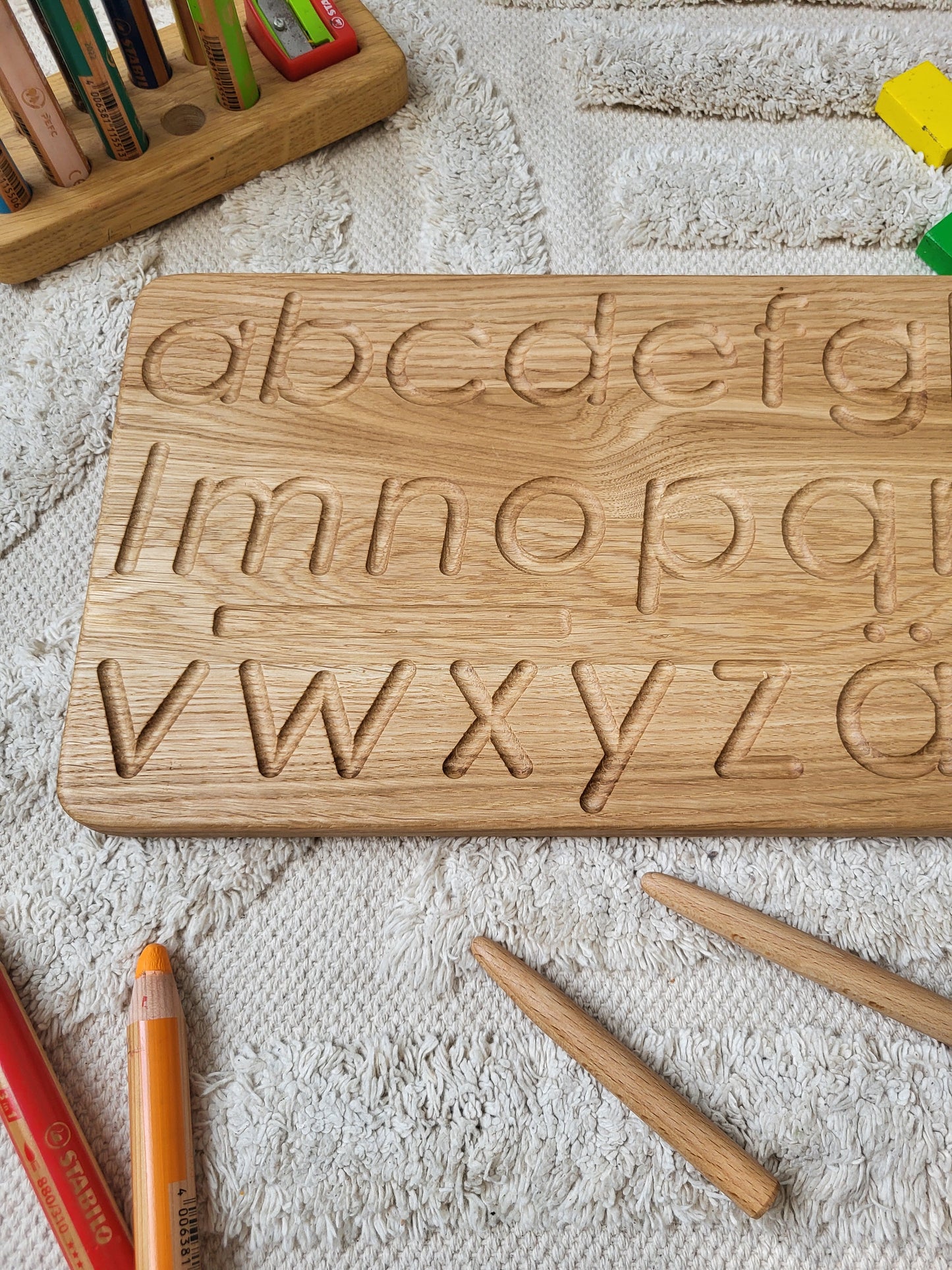 Wendetafel mit deutschem Alphabet