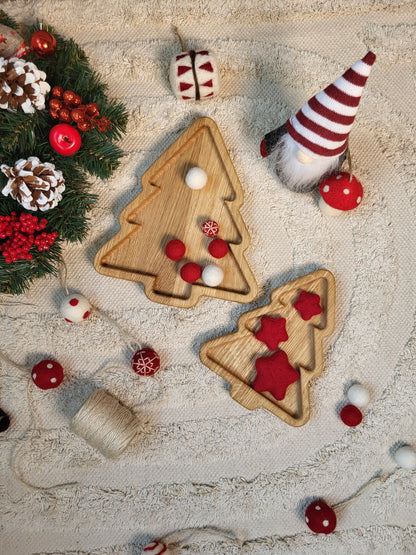 Christmas tree wooden trays