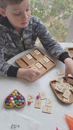 Load and play video in Gallery viewer, Wooden Math board 1-20 with set of numbers cards
