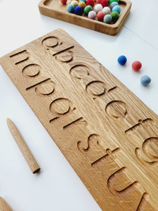 One-sided wooden alphabet tracing board: English - Threewood