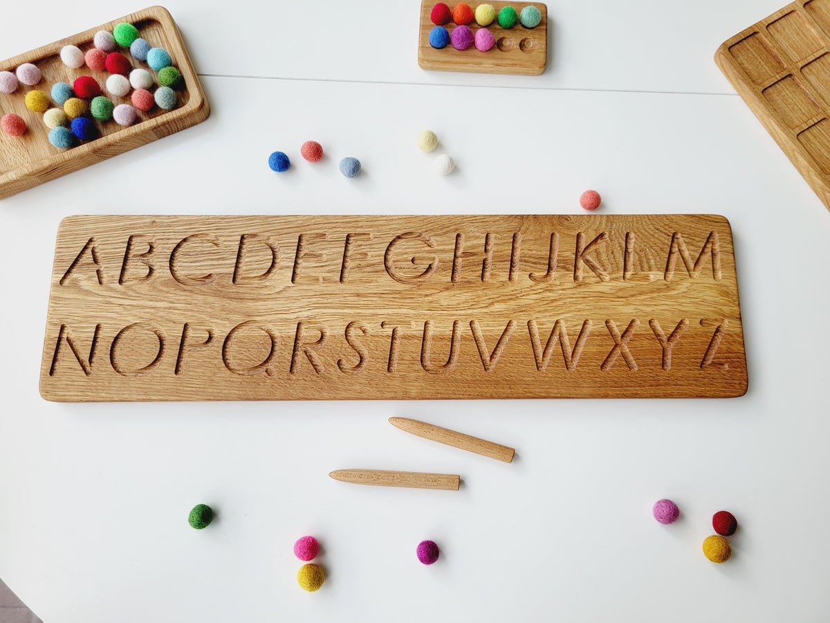Tafel zum Nachzeichnen des englischen Alphabets (lang 55 x 15 cm ...