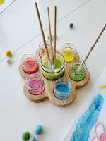 Load image into Gallery viewer, Waldorf paint jar holder for 7 jars
