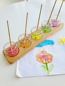 Paint jar holder straight shape for 5 big jars, brush holder, watercolor painting, sorting tray, watercolor tray, pencil holder