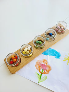 Paint jar holder straight shape for 5 big jars, brush holder, watercolor painting, sorting tray, watercolor tray, pencil holder