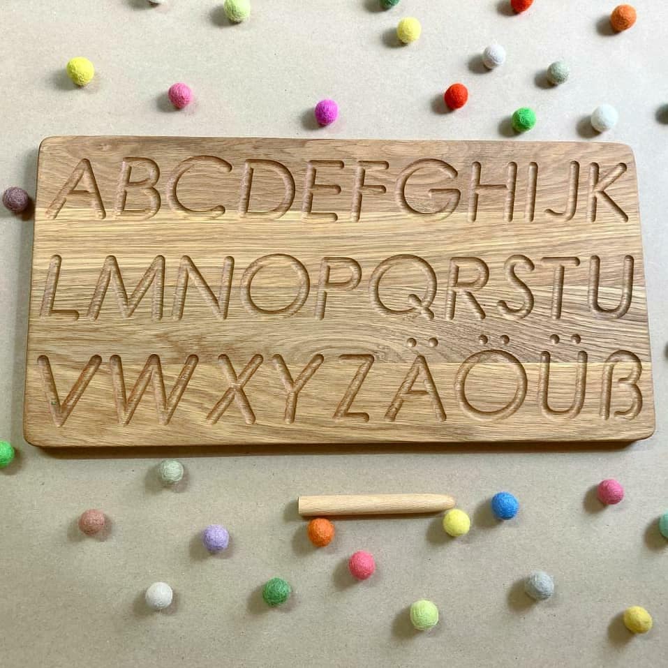 German alphabet reversible tracing board