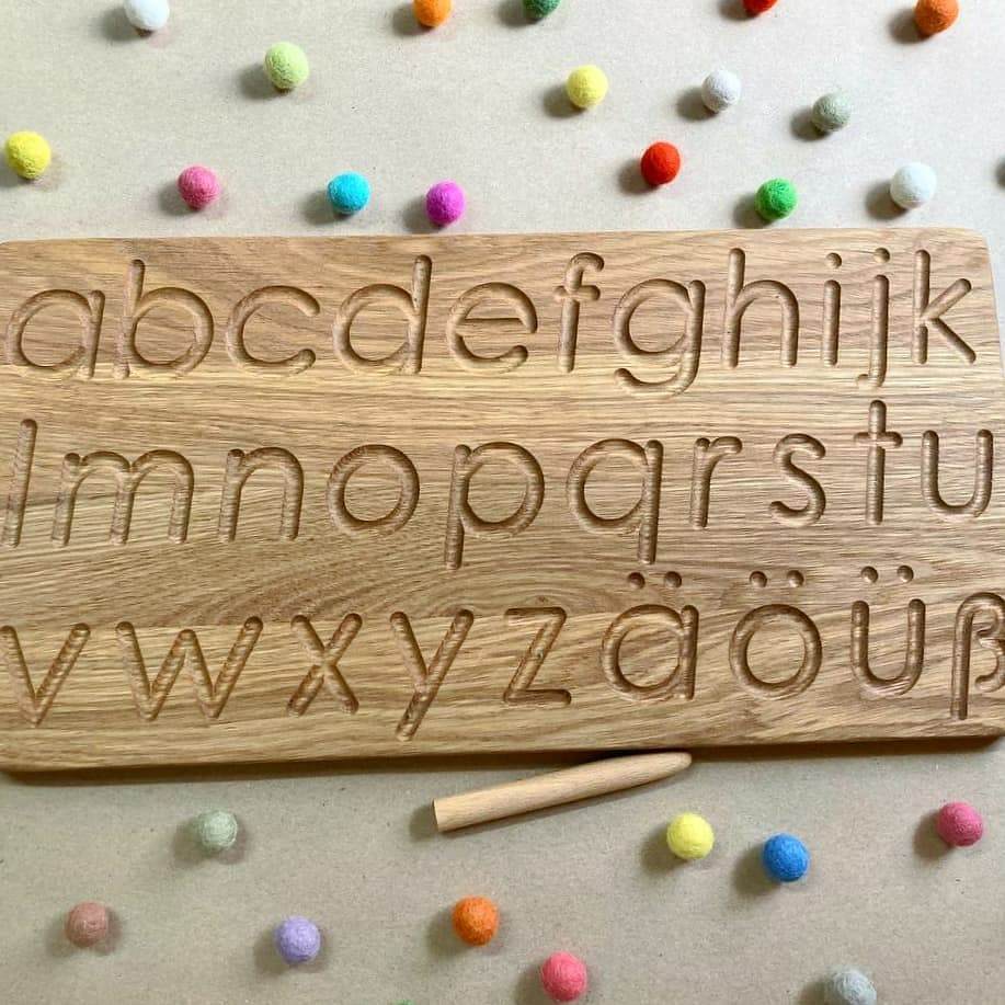 German alphabet reversible tracing board