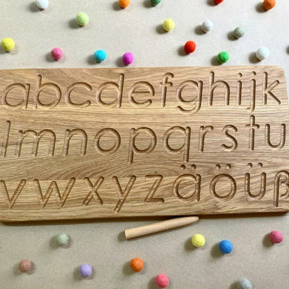 German alphabet reversible tracing board