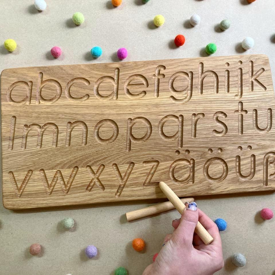 German alphabet reversible tracing board