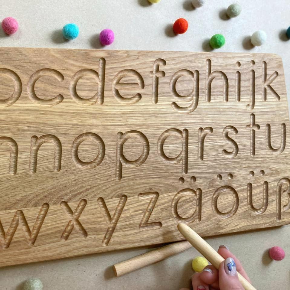 German alphabet reversible tracing board