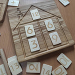 Load image into Gallery viewer, House Math board with set of numbers cards
