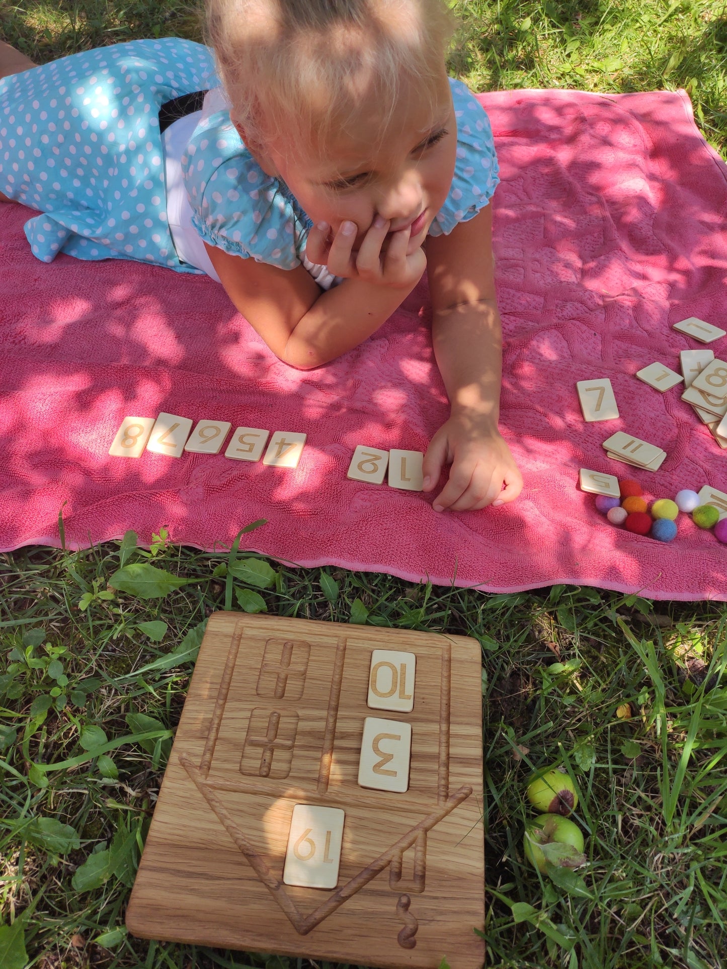 House Math board with set of numbers cards