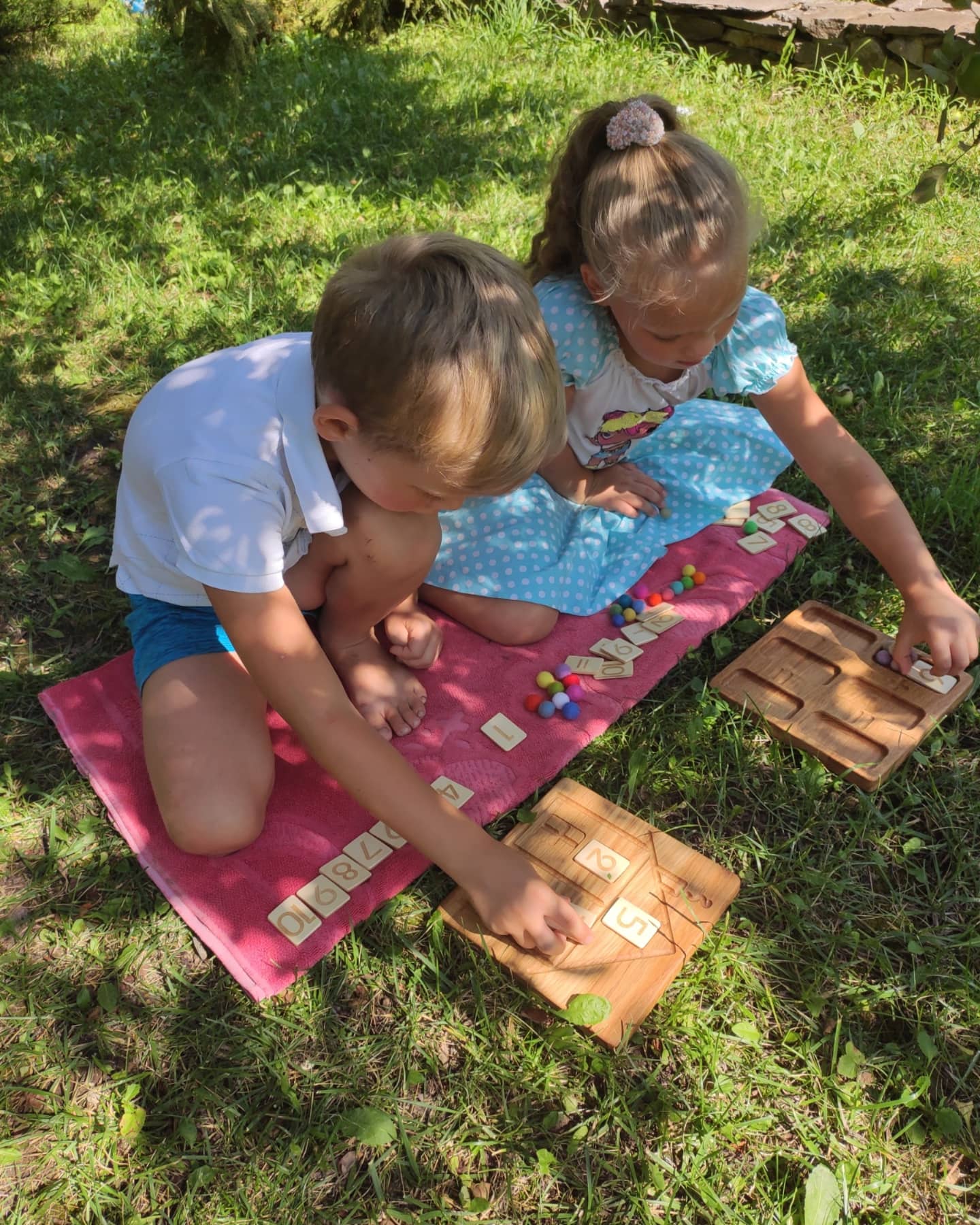 House Math board with set of numbers cards