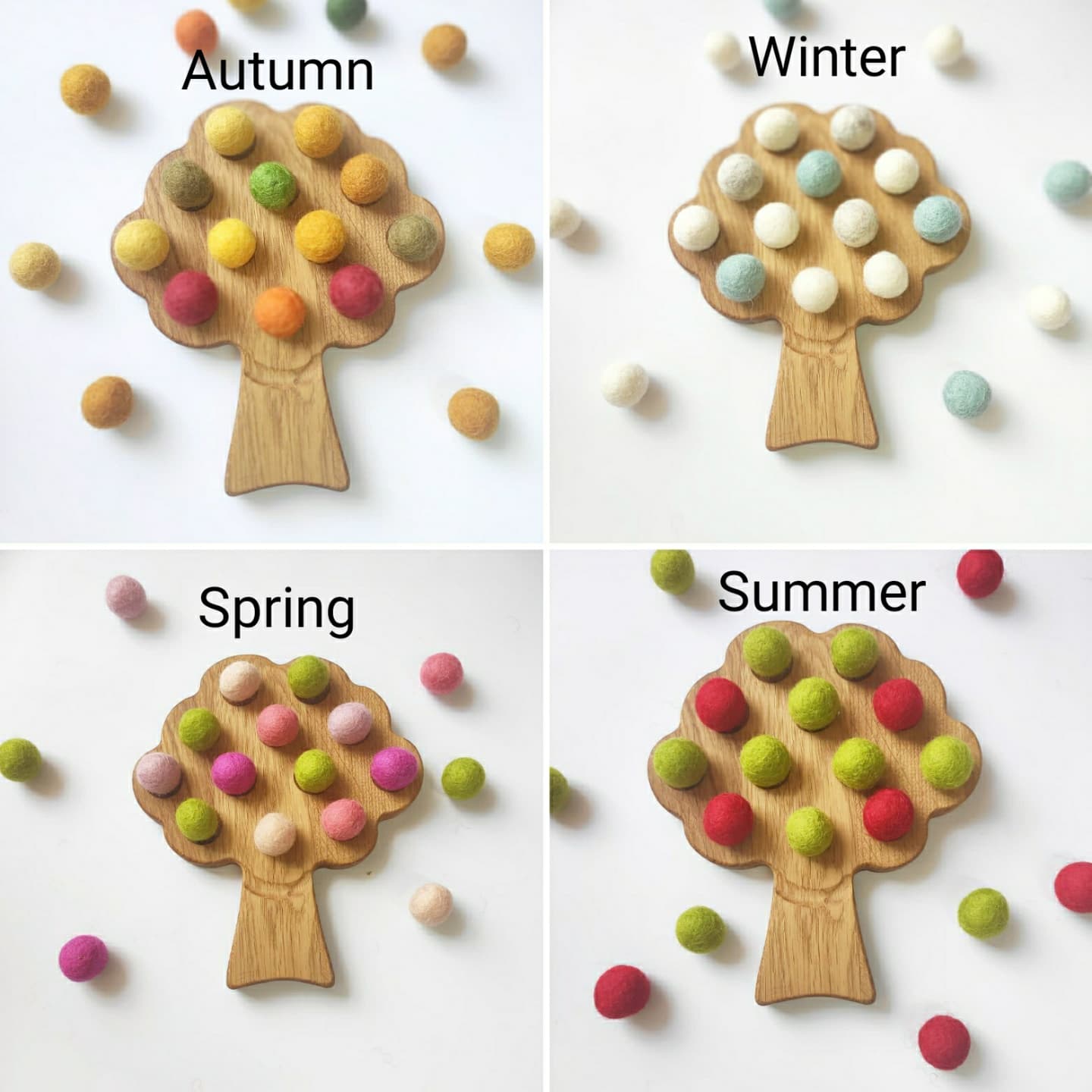 Montessori wooden tree, 4 seasons
