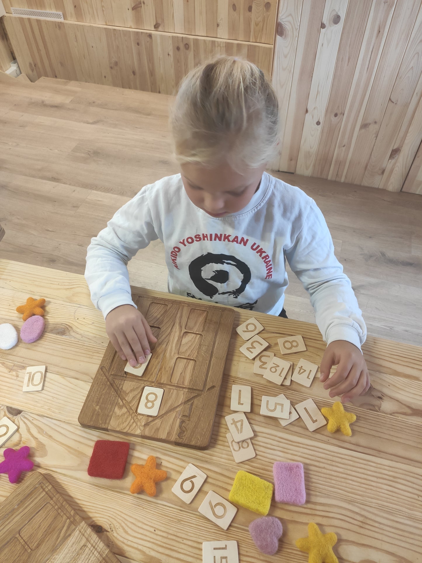 House Math board with set of numbers cards