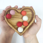 Load image into Gallery viewer, Heart shaped trays, sorting trays, jewelry trays, serving trays, oak plate, Valentine&#39;s Day gifts
