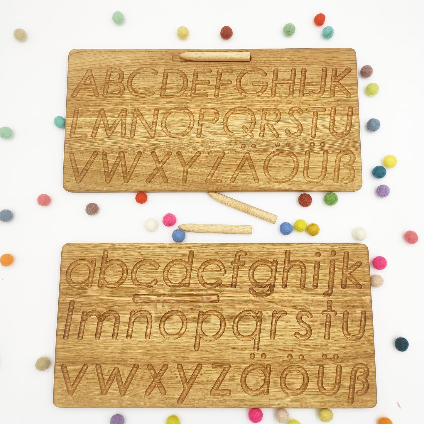 German alphabet reversible tracing board