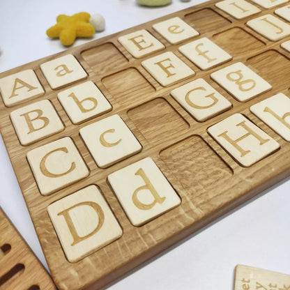 English big board and holder with letters cards