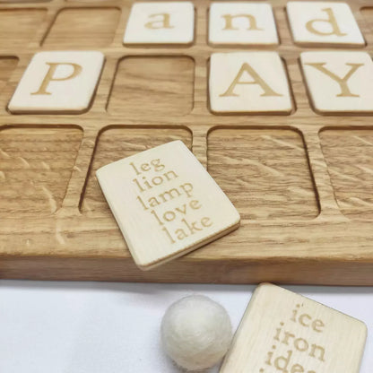 English big board and holder with letters cards