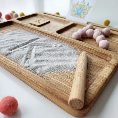 Read, write, create sand tray with letters cards