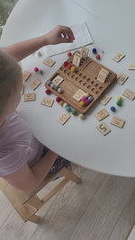 Load and play video in Gallery viewer, Wooden Math board 1-20 with set of numbers cards
