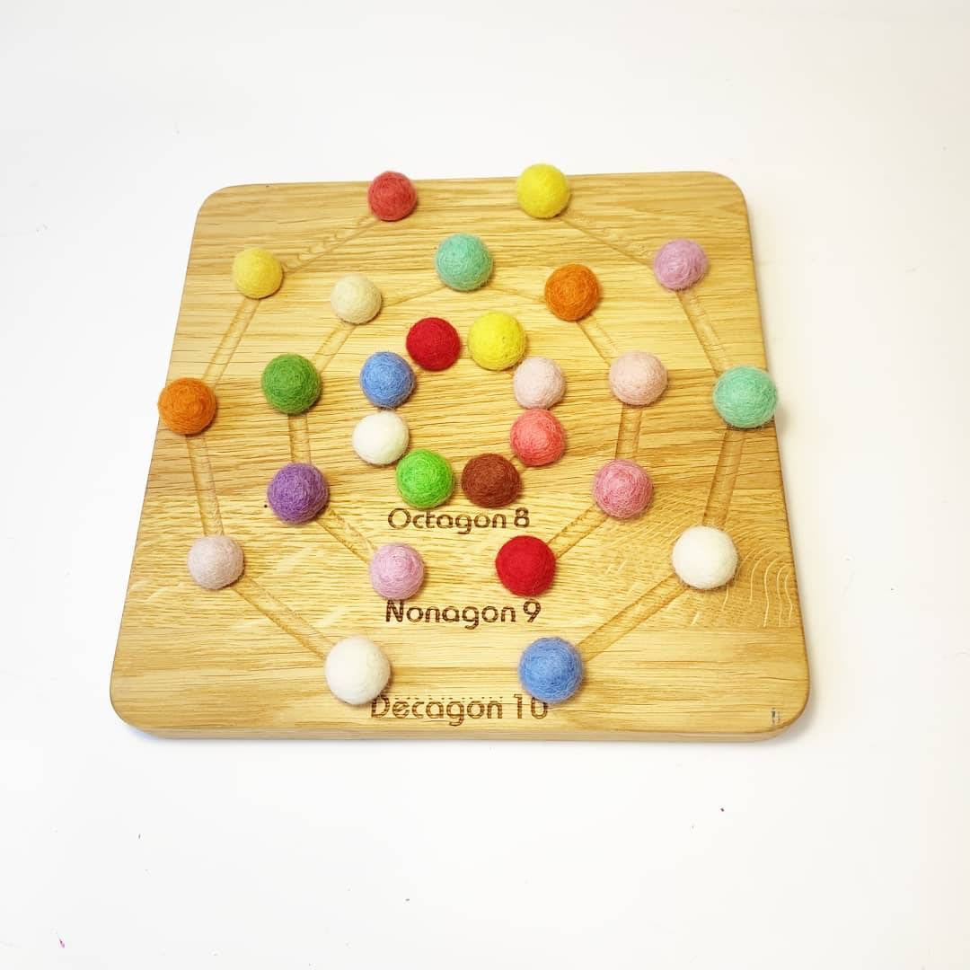 Math Polygons double-sided wooden board