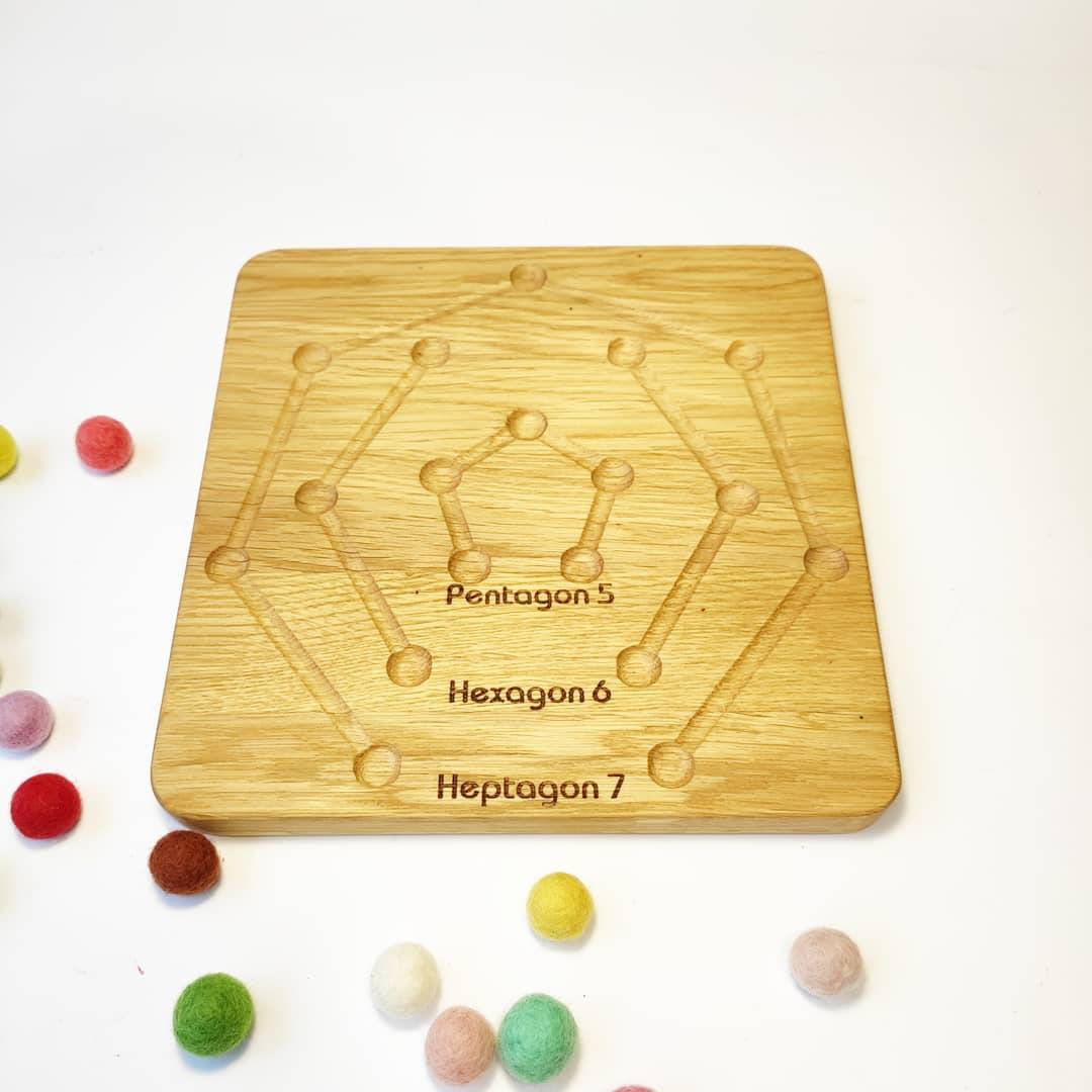 Math Polygons double-sided wooden board