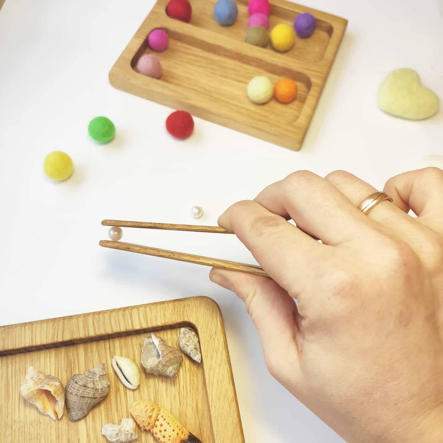 Montessori Wooden Tweezers or Tongs – Fine Motor Skills Tool for Kids