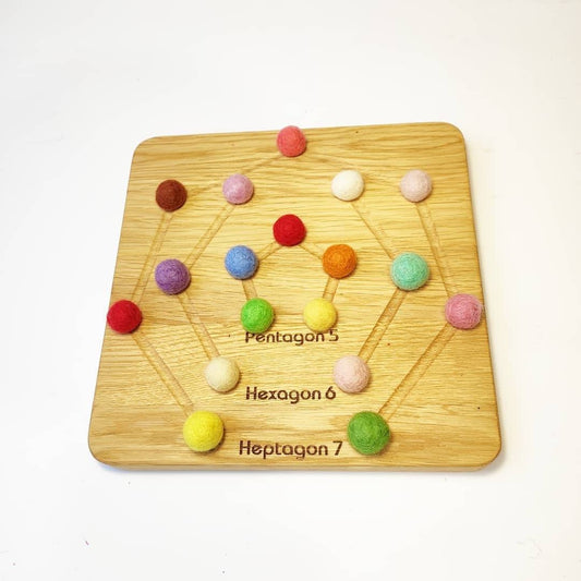 Math Polygons double-sided wooden board