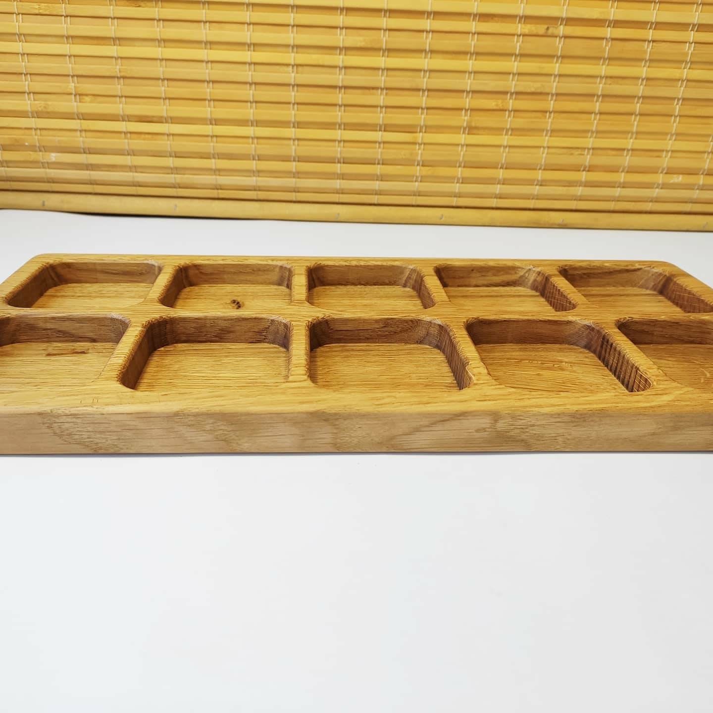 Montessori sorting tray with 10 sections, small variation – THREEWOOD
