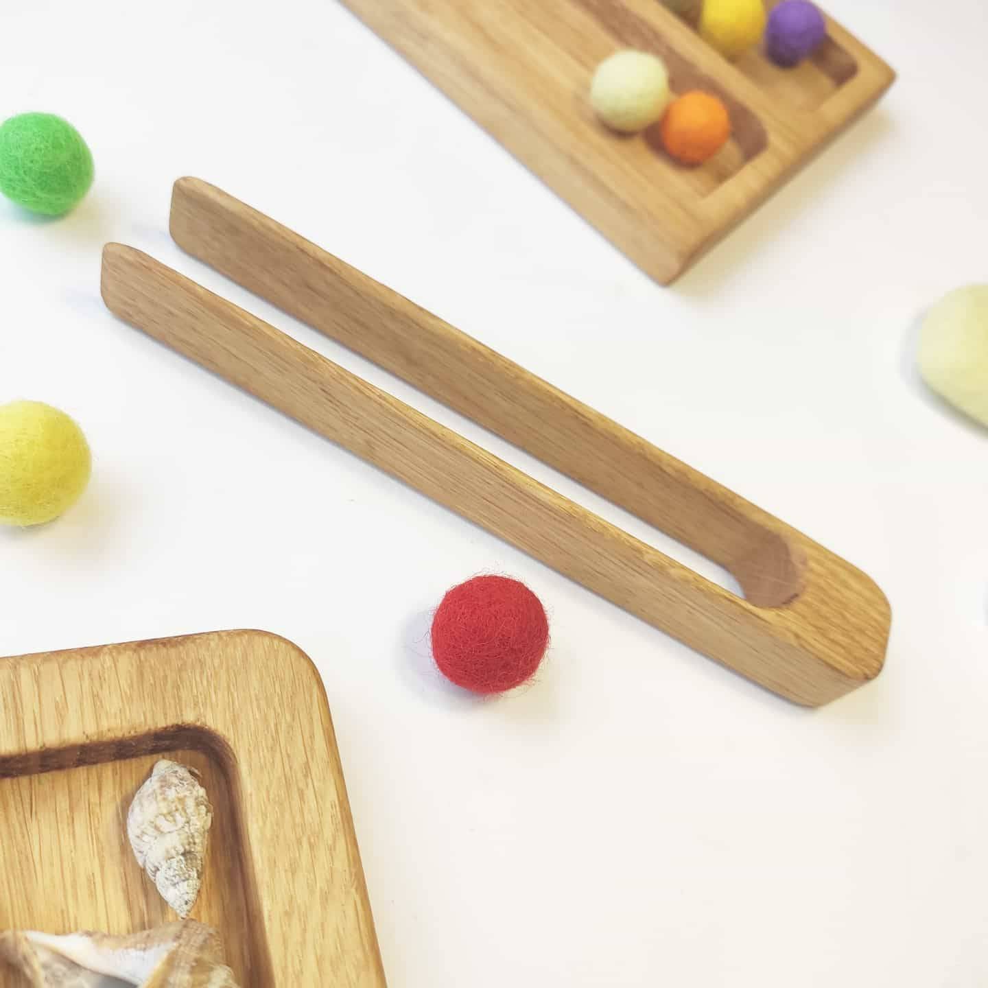 Montessori Wooden Tweezers or Tongs – Fine Motor Skills Tool for Kids