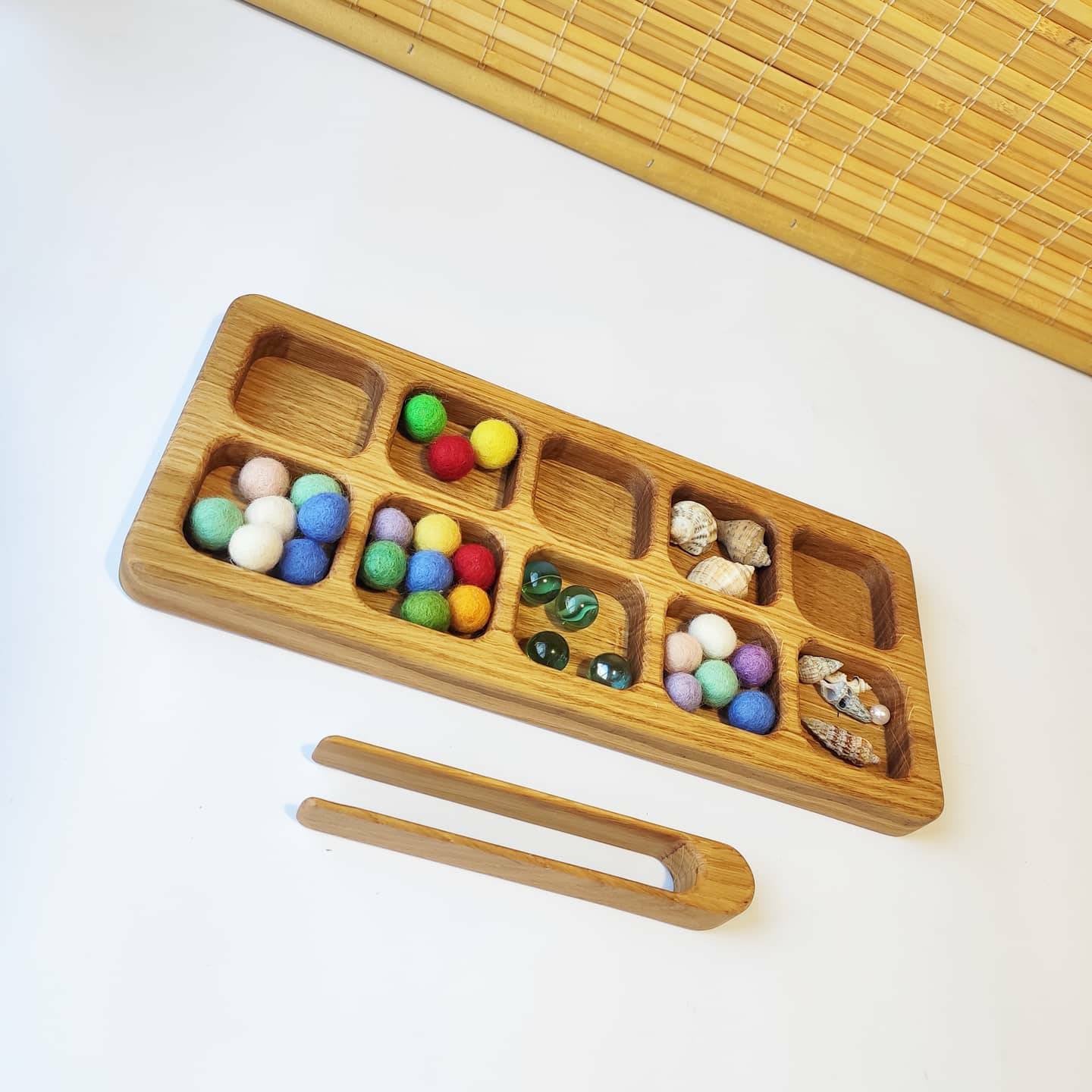 Montessori sorting trays with 10 sections WITHOUT numbers