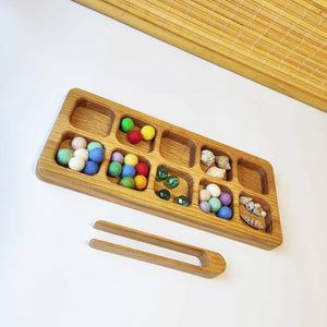 Montessori sorting trays with 10 sections WITHOUT numbers – THREEWOOD