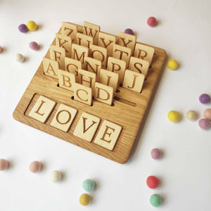 Montessori English Alphabet reversible board with uppercase letters cards, early years
