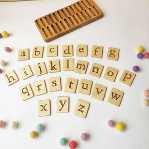 English Uppercase and Lowercase letters cards with holder