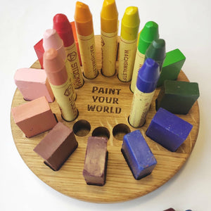Wooden Stockmar crayon holder waldorf school tray wood desk organizer blocks sticks holder homeschool, wooden holder without crayons