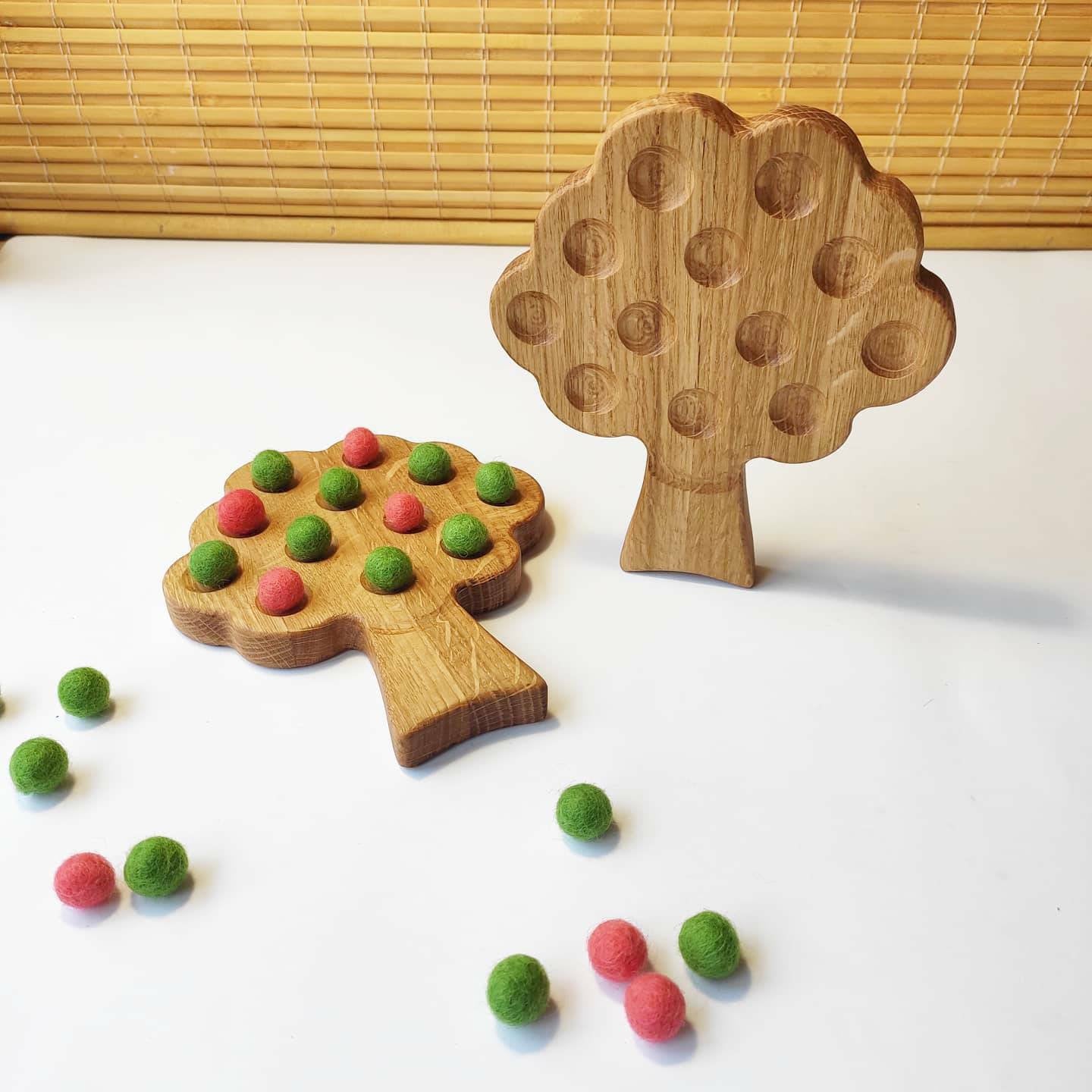 Montessori wooden tree for fine motor skills