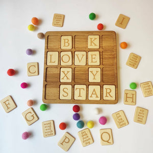 Montessori English Alphabet reversible board with uppercase letters cards, early years
