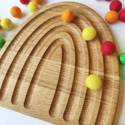 Rainbow tracing board with 4 stripes rainbow felt balls