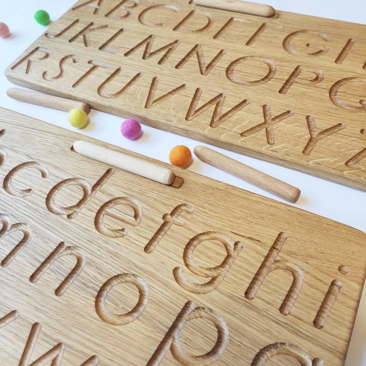 Alphabet Tracing Board, Reversible Wooden ABC Learning & Education Aid –  The Little Blue Lion