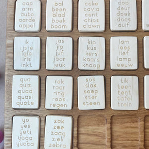 Dutch big board with lowercase letters cards with holder