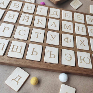 Russian Big Board with Letters cards and holder