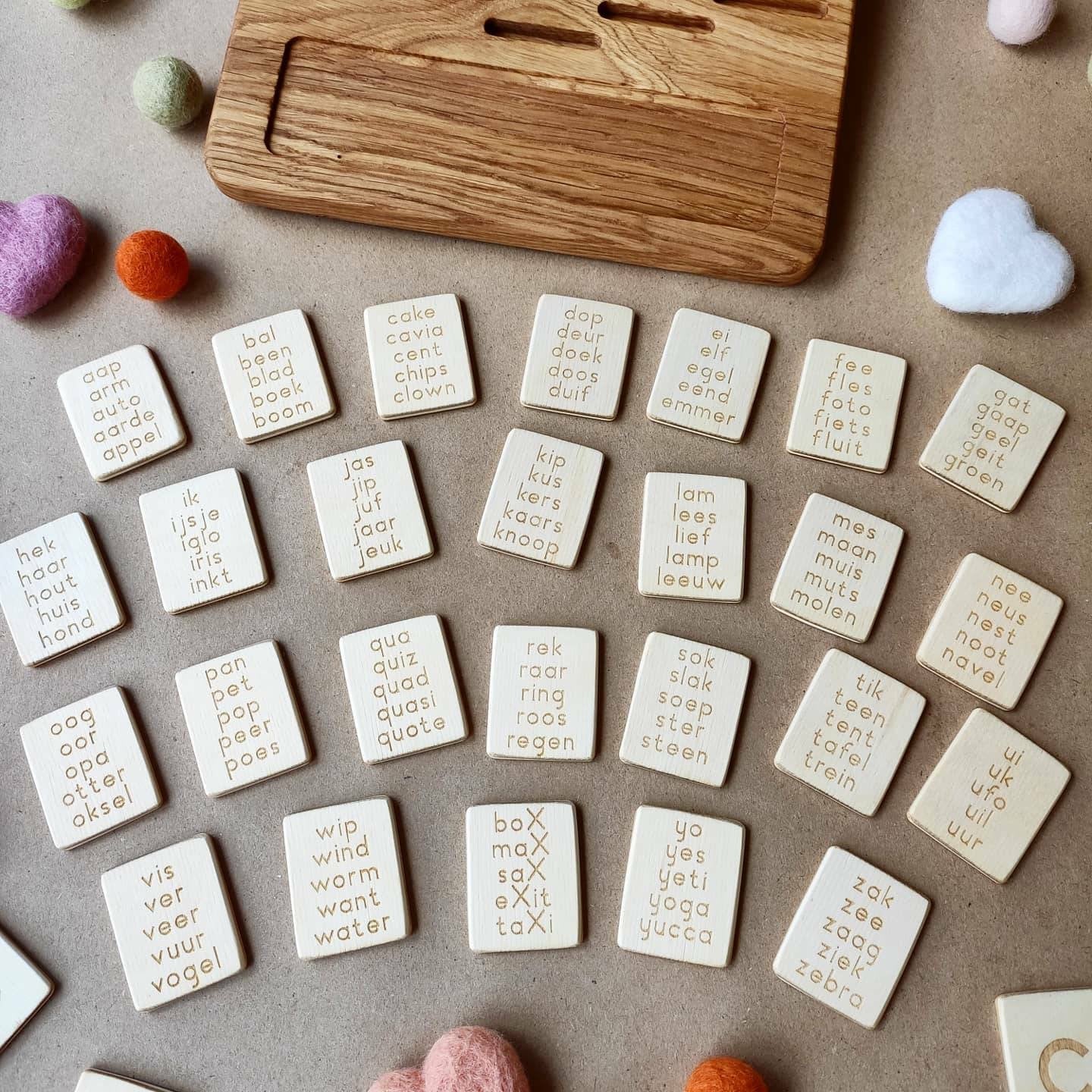 Dutch Alphabet reversible board with Lowercase Letters cards – THREEWOOD