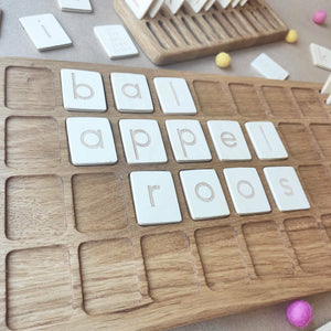 Dutch big board with lowercase letters cards with holder