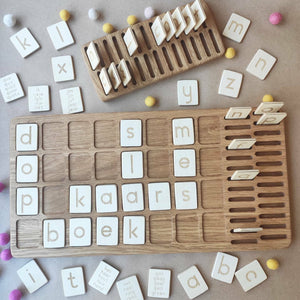 Dutch big board with lowercase letters cards with holder