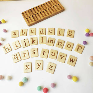 English big board and holder with lowercase letters cards