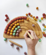 Load image into Gallery viewer, Rainbow tracing board with 5 stripes, waldorf felt balls
