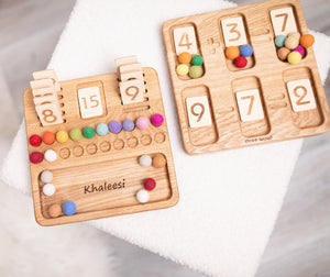 Montessori Math reversible board+number cards 1-20 preschool homeschool learning resource educational Personalized gift for kids